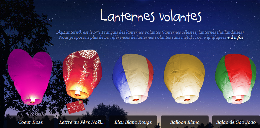 Colored Chinese lanterns.