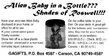 Alien baby in a bottle