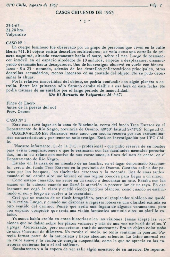 UFO Chile N1 page 2 aot 1967