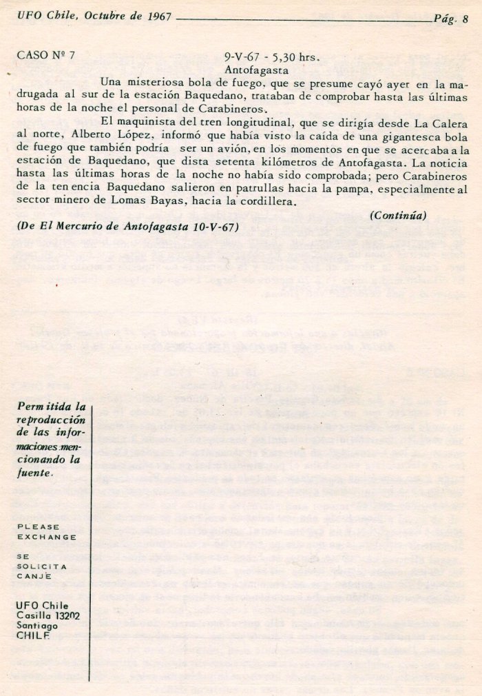 UFO Chile No. 2, page 8, October 1967