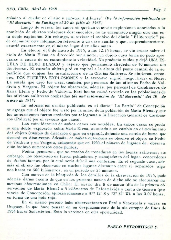 UFO Chile N 4, page 3, avril 1968