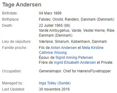 Généalogie de Tage Andersen.