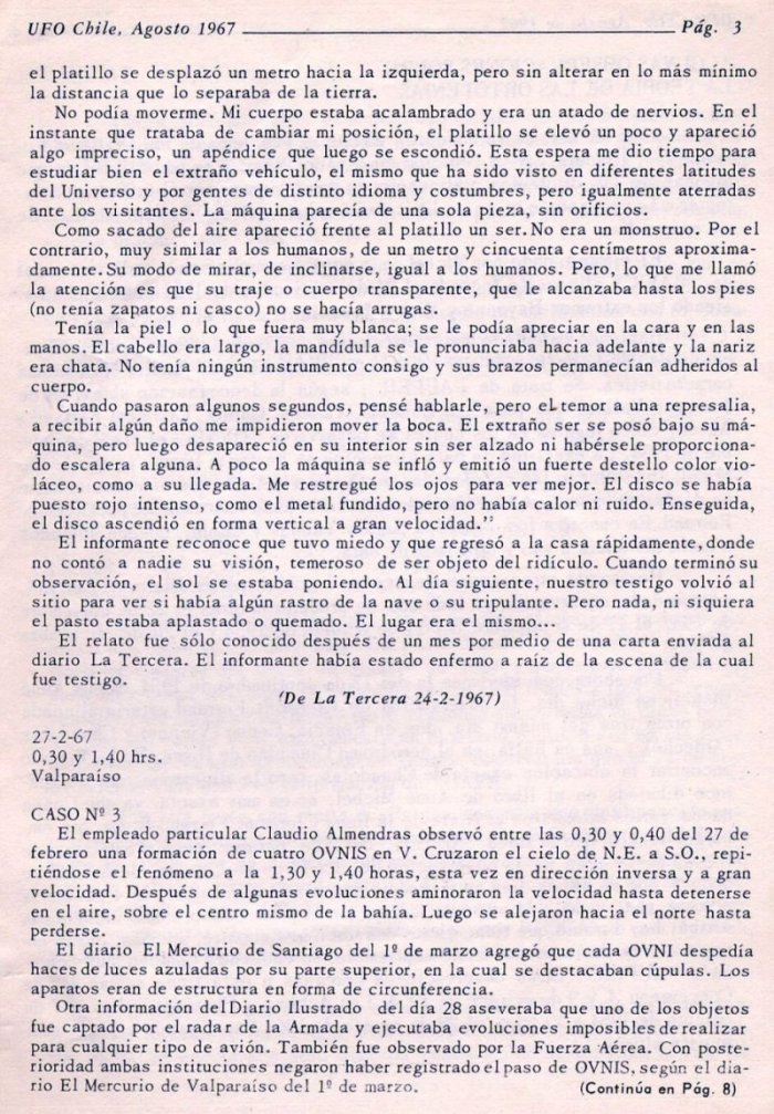 UFO Chile N°1 page 3 août 1967