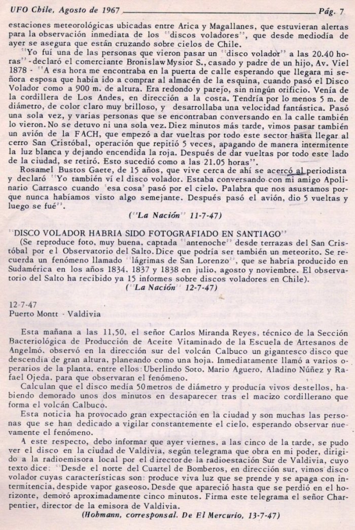 UFO Chile N°1 page 7 août 1967