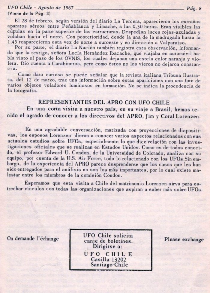 UFO Chile N°1 page 8 août 1967