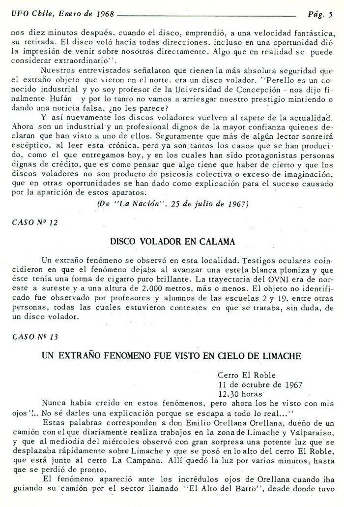 UFO Chile No. 3, page 5, January 1968