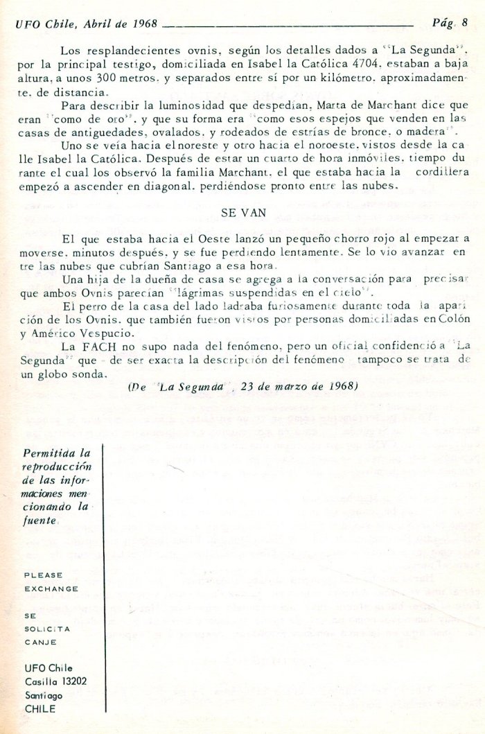 UFO Chile No. 4, page 8, April 1968