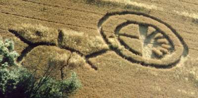 Crop circle ghost trace.